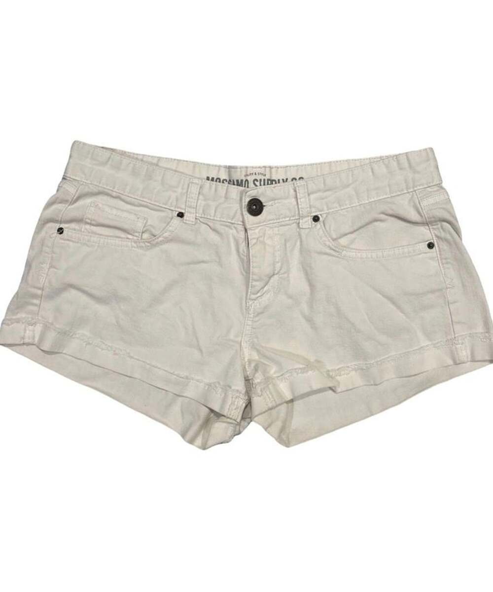 Mossimo Supply Co Women’s Size 13 White Denim Cutoff Shorts Fit 6 Stretch